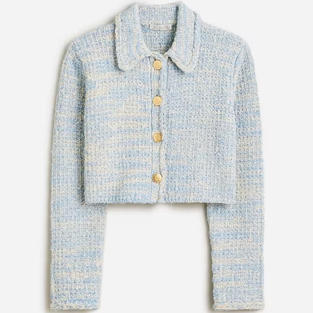 J.Crew Textured cropped lady jacket in space-dyed yarn